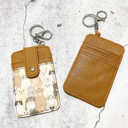 Printed Card Holder Vertical - Brown Cat