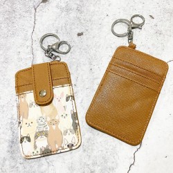 Printed Card Holder Vertical - Brown Cat