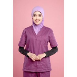 Tudung Soft Awning Half Scuba Plain - Light Purple