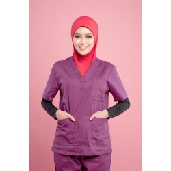 Tudung Soft Awning Half Scuba Plain - Red