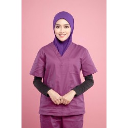 Tudung Soft Awning Half Scuba Plain - Dark Purple