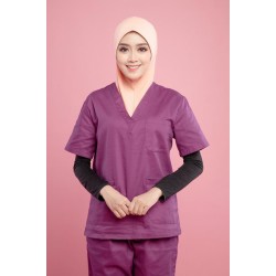 Tudung Soft Awning Half Scuba Plain - Peach