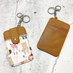 Printed Card Holder Vertical - Brown Animal Kingdom