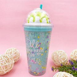 ICE BLENDED BOTTLE WITH STRAW TURQUOISE