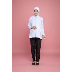 Maternity Long Sleeve PPP Uniform - WHITE 