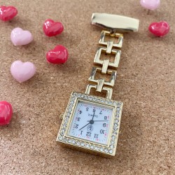 Pin Watch - Diamond Gold