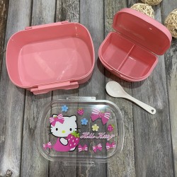 LUNCH BOX WITH INSERT (TQ28-5) - HELLO KITTY STRAWBERRY