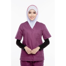 Tudung Bawal Line Maroon