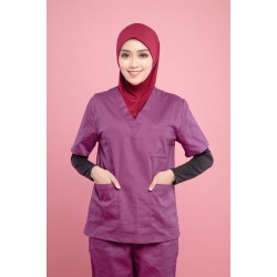 Tudung Soft Awning Half Scuba Plain - Maroon 