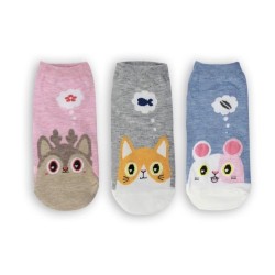 COTTON COMFORT CARTOON ANKLE SOCKS - NEW ANIMAL