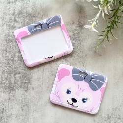 Card Holder Cartoon Horizontal - Pink Bear