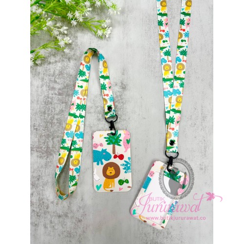 CARD HOLDER & LANYARD SET ANIMAL KINGDOM
