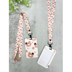 CARD HOLDER & LANYARD SET BROWN BEAR
