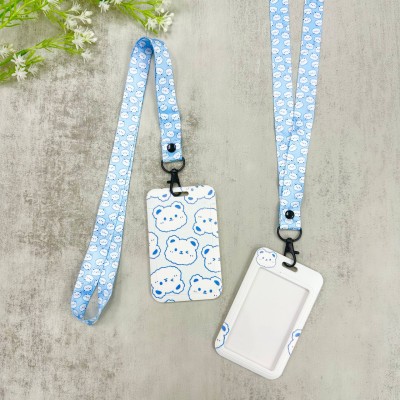 CARD HOLDER & LANYARD SET WHITE BEAR