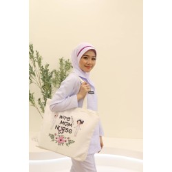 TOTE BAG WIFE MOM NURSE - WHITE