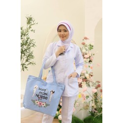 TOTE BAG WIFE MOM NURSE - LIGHT BLUE