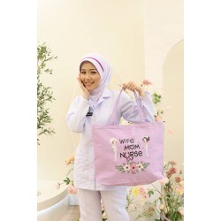 TOTE BAG WIFE MOM NURSE - LIGHT PURPLE