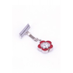 Pin Watch Metal Flower - Red