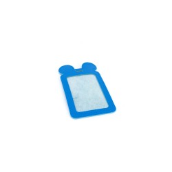 Single Pocket Ear ID Card Holder PU Leather-LIGHT BLUE