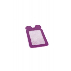 Single Pocket Ear ID Card Holder PU Leather-PURPLE