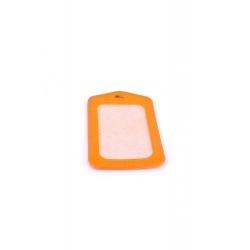 Single Pocket Vertical ID Card Holder PU Leather-ORANGE