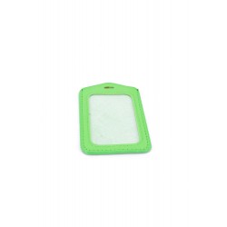 Single Pocket Vertical ID Card Holder PU Leather-LIGHT GREEN
