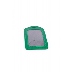 Single Pocket Vertical ID Card Holder PU Leather-DARK GREEN