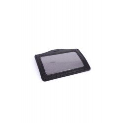 Single Pocket Horizontal ID Card Holder PU Leather-BLACK