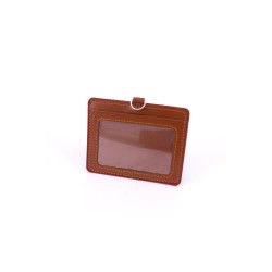  DOUBLE POCKET CARD HOLDER HORIZONTAL -Brown