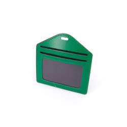 Multiple Card Holder With Zip Horizontal - GREEN