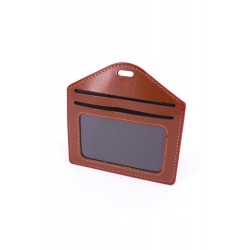 Multiple Card Holder With Zip Horizontal  - BROWN