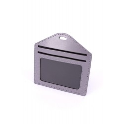 Multiple Card Holder With Zip Horizontal - GREY