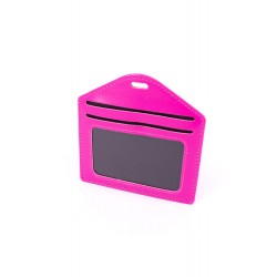 Multiple Card Holder With Zip Horizontal - HOT PINK