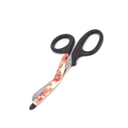 CLEARANCE STOCK Bandage Scissor Printed Yellow Flowers - Black handle