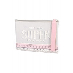 Pouch Bag - Super Powers - grey pink