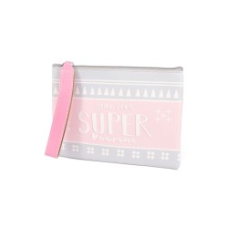 Pouch Bag - Super Powers - pink grey