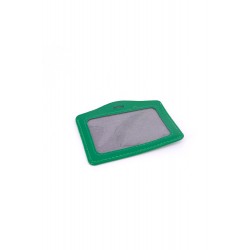 Single Pocket Horizontal ID Card Holder PU Leather-GREEN
