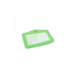 Single Pocket Horizontal ID Card Holder PU Leather-LIGHT GREEN
