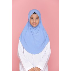 Tudung Sekolah Soft Awning Half Scuba - Biru Pengawas