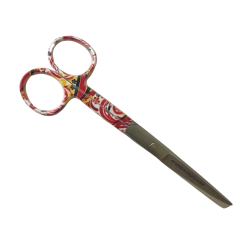 Dressing Scissor Blunt/Sharp Red Swirl