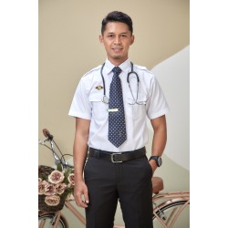 PENOLONG PEGAWAI PERUBATAN MALE TOP - (WHITE)