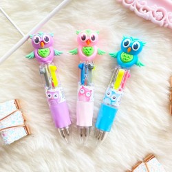 PEN 4 COLOURS - MINI OWL 