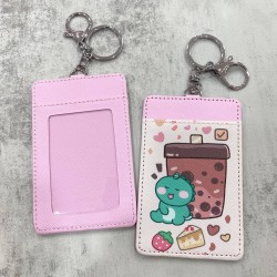 Card Holder Light Pink - Boba Dino