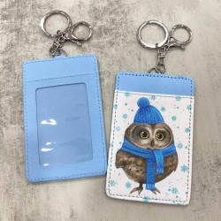 Card Holder Light Blue - Cute Bird