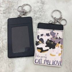 Card Holder Black White - Cat My Love
