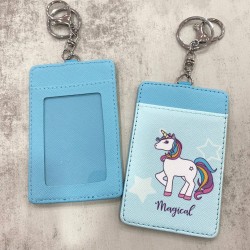 Card Holder Light Blue - Magical Unicorn 