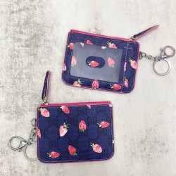 Card Holder Horizontal - Dark Blue Strawberry