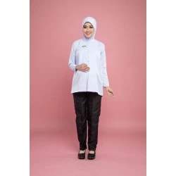 PENOLONG PEGAWAI PERUBATAN (PPP) MATERNITY UNIFORM - (ONE SET TOP & PANT) WHITE