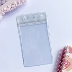 TRANSPARENT PLASTIC CARD HOLDER - VERTICAL