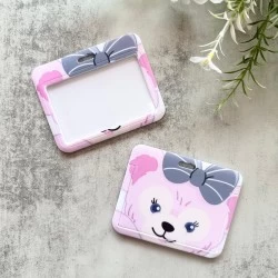 Card Holder Cartoon Horizontal - Pink Bear